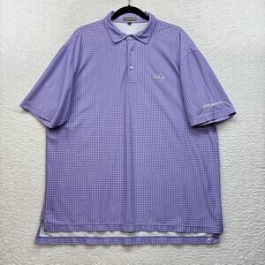 Peter Millar Polo Shirt Mens XL Purple Check Summer Comfort Desert Mountain Golf